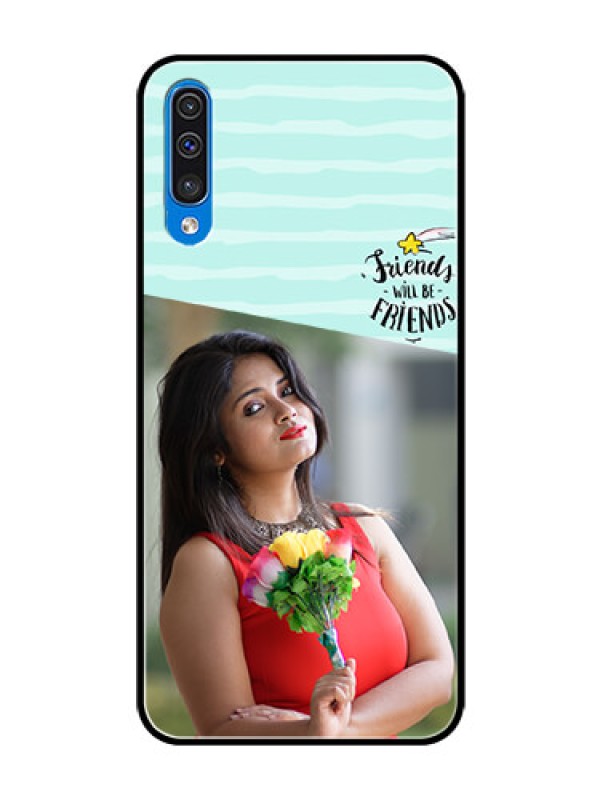 Custom Galaxy A30s Custom Glass Phone Case  - Friends Picture Icon Design