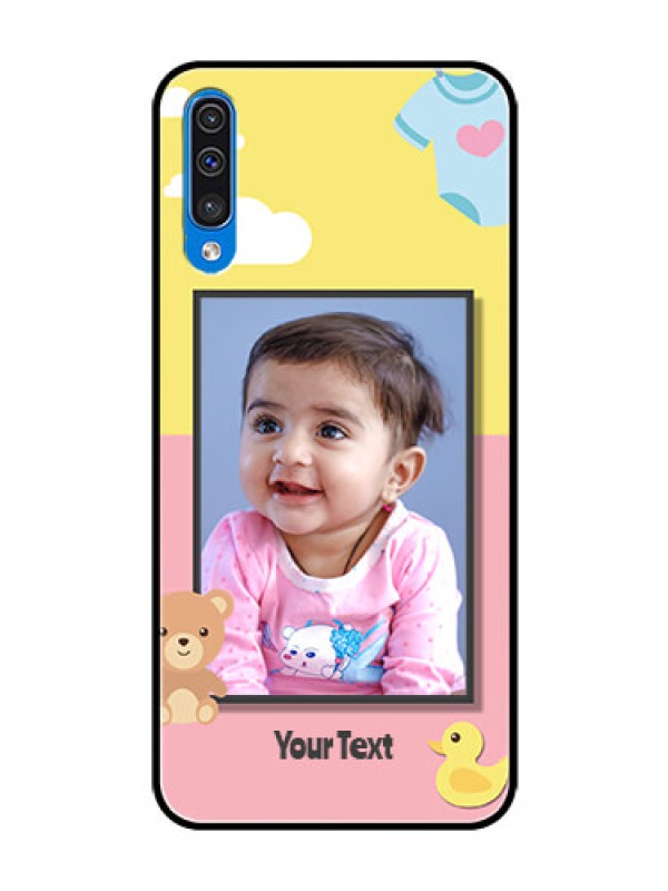 Custom Galaxy A30s Photo Printing on Glass Case  - Kids 2 Color Design