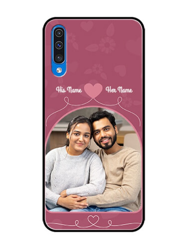 Custom Galaxy A30s Photo Printing on Glass Case  - Love Floral Design