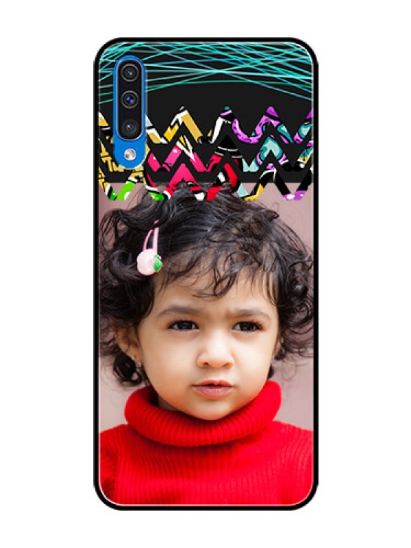 Custom Galaxy A30s Personalized Glass Phone Case  - Neon Abstract Design