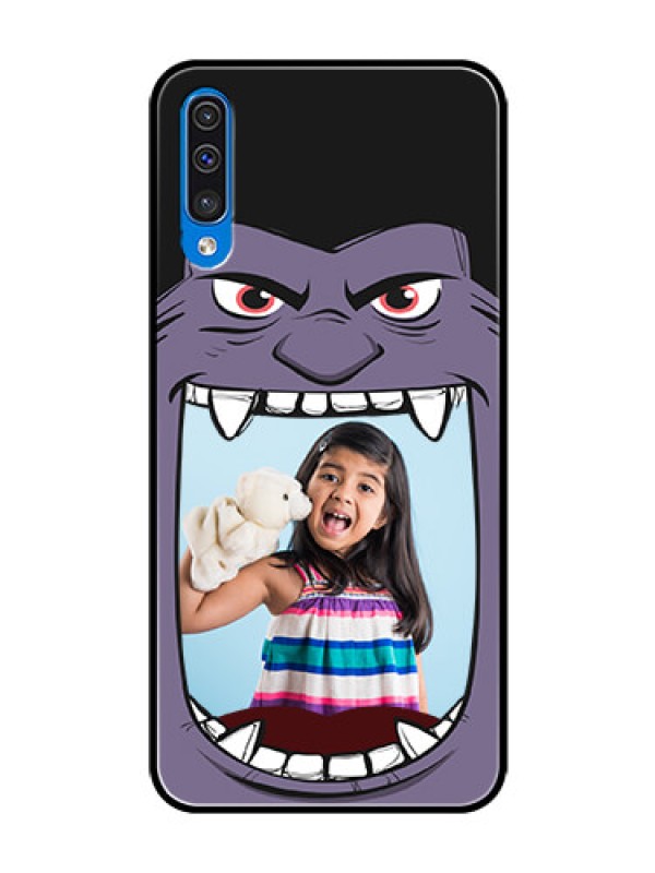 Custom Galaxy A30s Custom Glass Phone Case  - Angry Monster Design