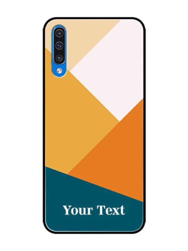 Custom Galaxy A30s Personalized Glass Phone Case - Stacked Multi-colour Design