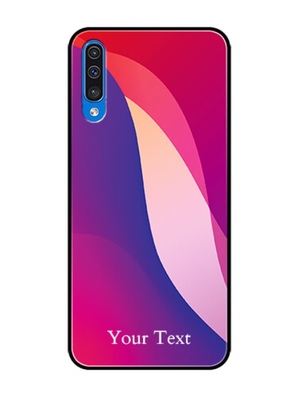 Custom Galaxy A30s Personalized Glass Phone Case - Digital abstract Overlap Design