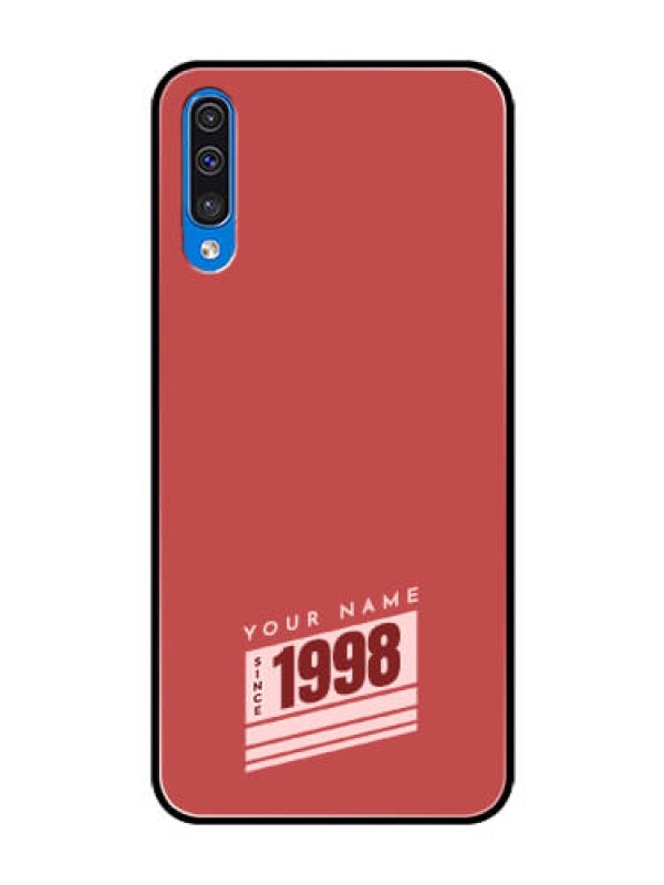 Custom Galaxy A30s Custom Glass Phone Case - Red custom year of birth Design