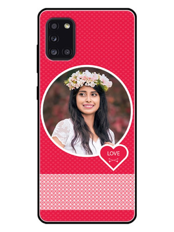 Custom Galaxy A31 Personalised Glass Phone Case  - Pink Pattern Design