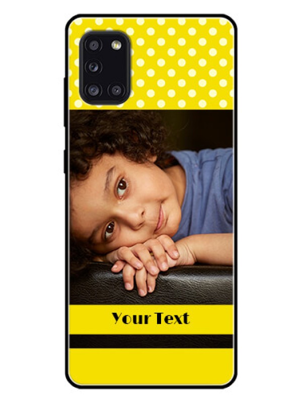 Custom Galaxy A31 Custom Glass Phone Case  - Bright Yellow Case Design