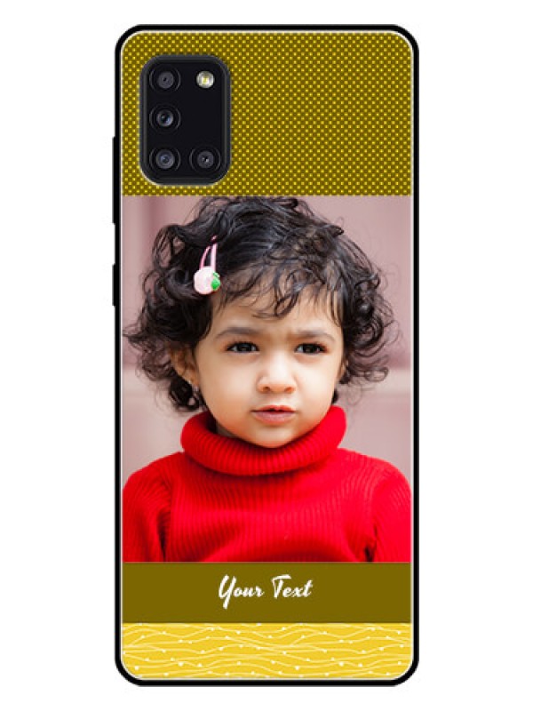 Custom Galaxy A31 Custom Glass Phone Case  - Simple Green Color Design