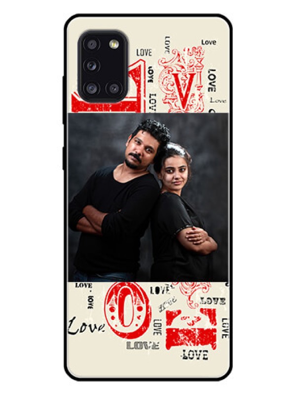 Custom Galaxy A31 Photo Printing on Glass Case  - Trendy Love Design Case