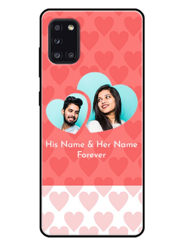 Custom Galaxy A31 Personalized Glass Phone Case  - Couple Pic Upload Design