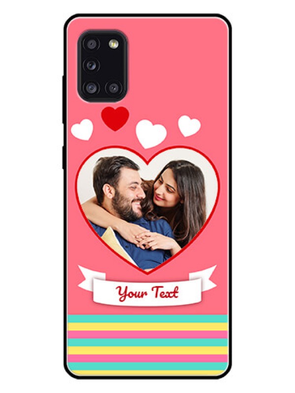 Custom Galaxy A31 Photo Printing on Glass Case  - Love Doodle Design