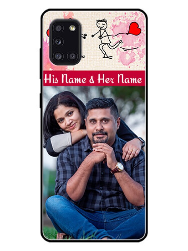 Custom Galaxy A31 Photo Printing on Glass Case  - You and Me Case Design