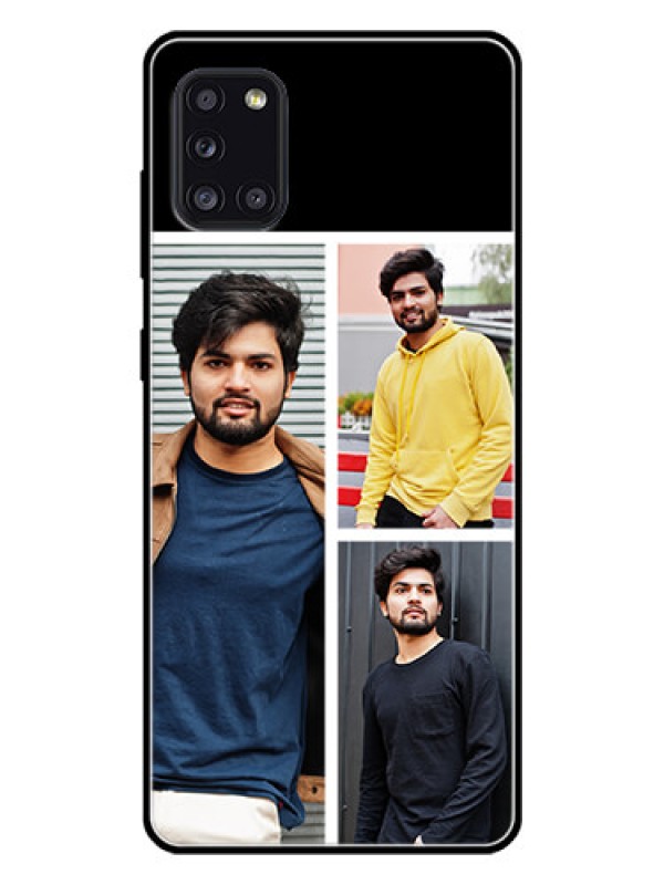 Custom Galaxy A31 Photo Printing on Glass Case  - Upload Multiple Picture Design