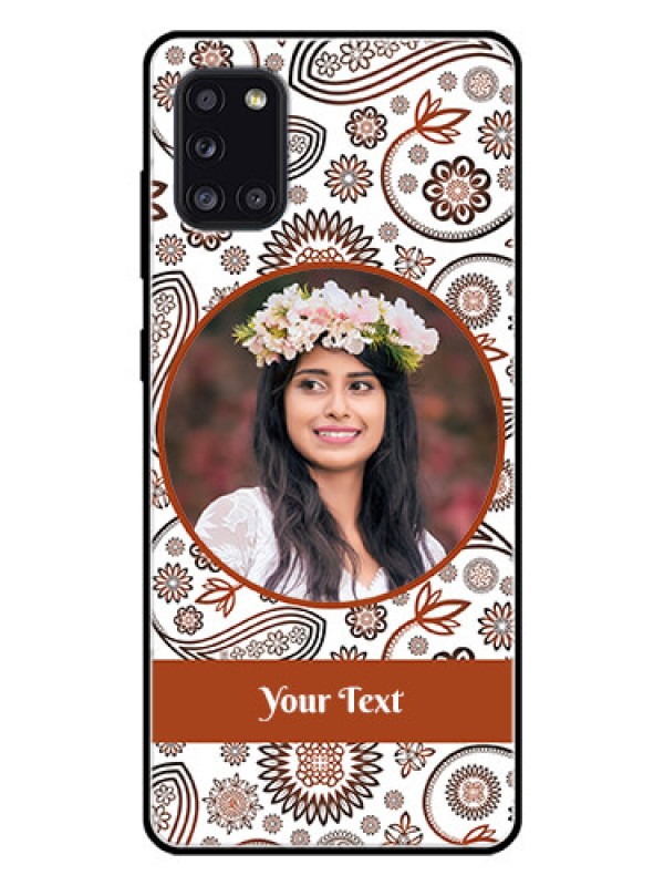 Custom Galaxy A31 Custom Glass Mobile Case  - Abstract Floral Design 