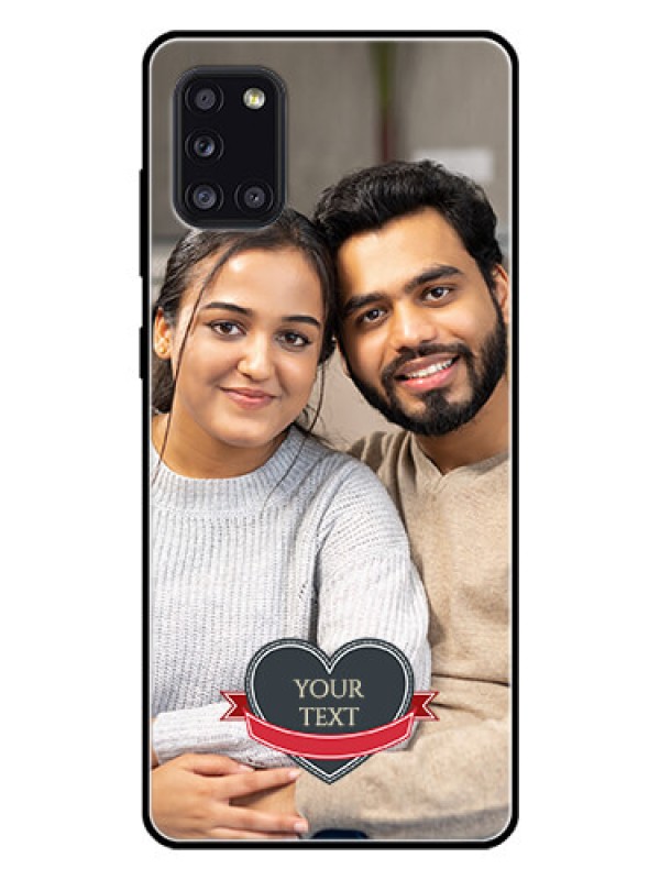 Custom Galaxy A31 Custom Glass Phone Case  - Just Married Couple Design