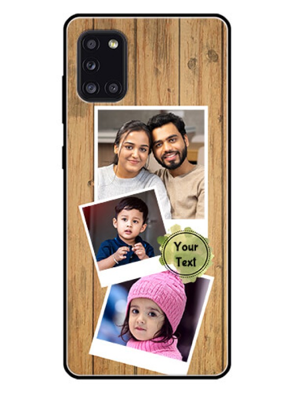 Custom Galaxy A31 Custom Glass Phone Case  - Wooden Texture Design