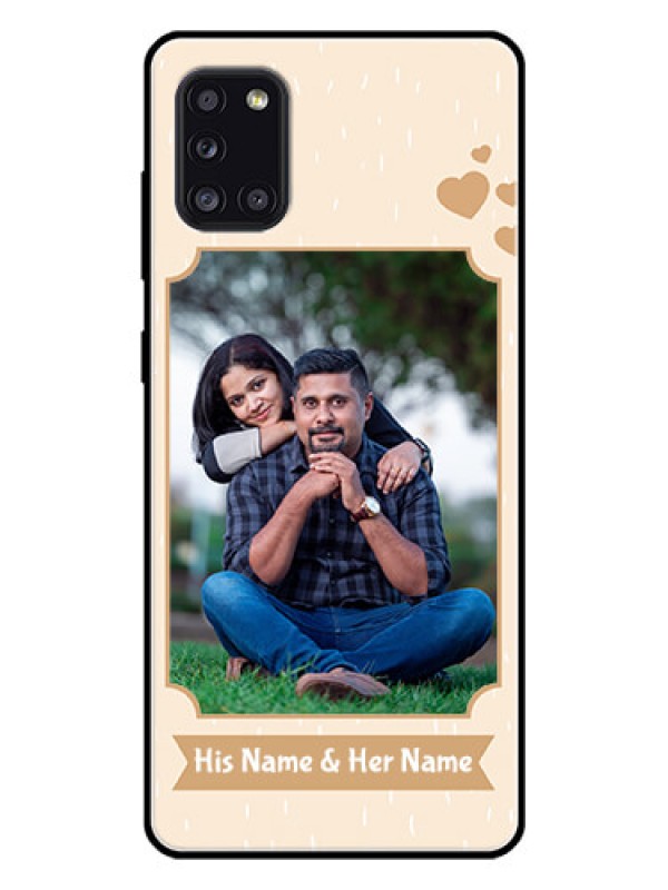 Custom Galaxy A31 Custom Glass Phone Case  - with confetti love design 