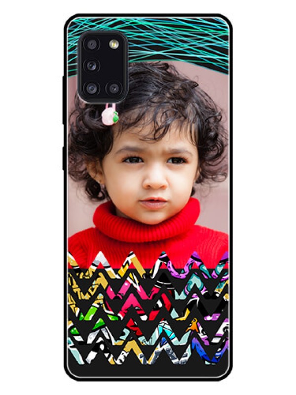 Custom Galaxy A31 Personalized Glass Phone Case  - Neon Abstract Design