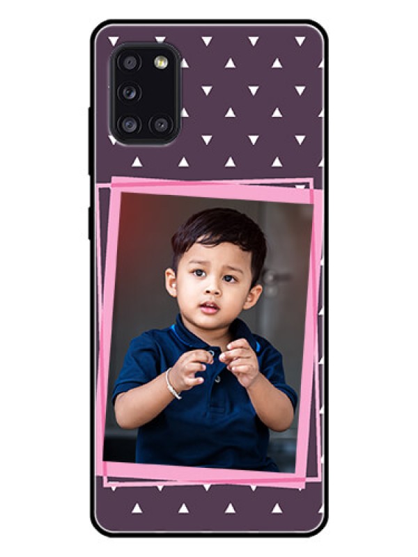 Custom Galaxy A31 Custom Glass Mobile Case  - Triangle Pattern Dotted Design