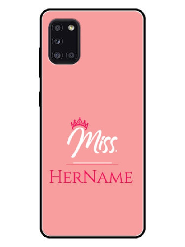 Custom Galaxy A31 Custom Glass Phone Case Mrs with Name