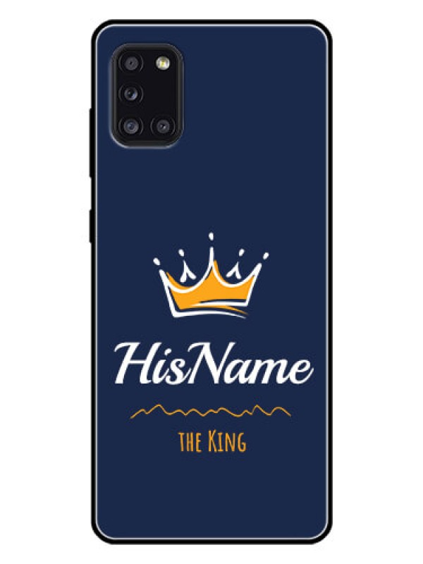 Custom Galaxy A31 Glass Phone Case King with Name