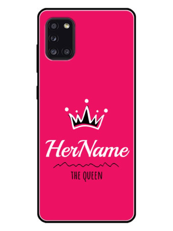 Custom Galaxy A31 Glass Phone Case Queen with Name