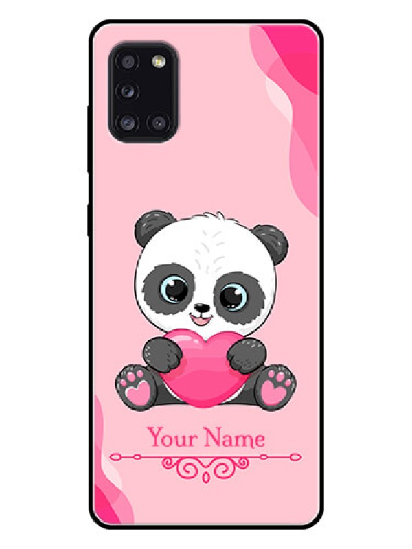 Custom Galaxy A31 Custom Glass Mobile Case - Cute Panda Design