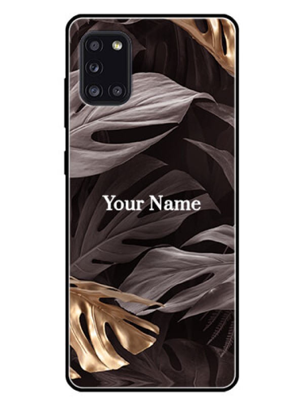 Custom Galaxy A31 Personalised Glass Phone Case - Wild Leaves digital paint Design