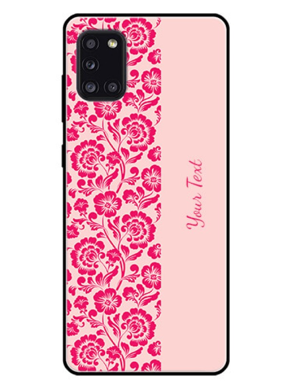 Custom Galaxy A31 Custom Glass Phone Case - Attractive Floral Pattern Design
