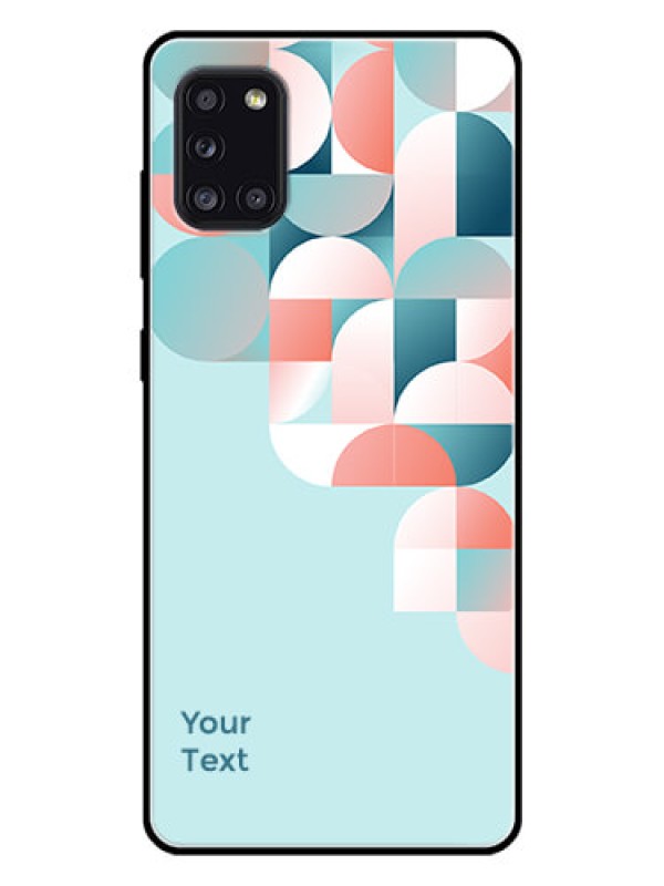 Custom Galaxy A31 Custom Glass Phone Case - Stylish Semi-circle Pattern Design