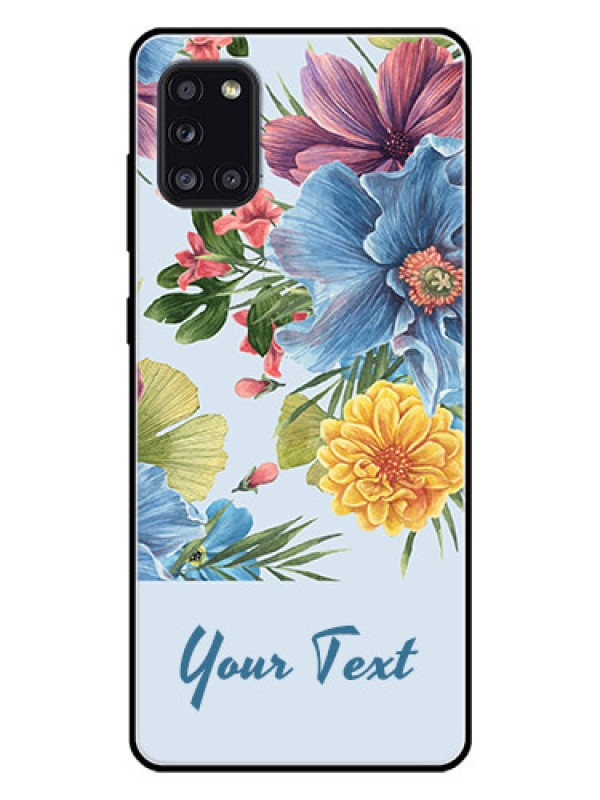 Custom Galaxy A31 Custom Glass Mobile Case - Stunning Watercolored Flowers Painting Design