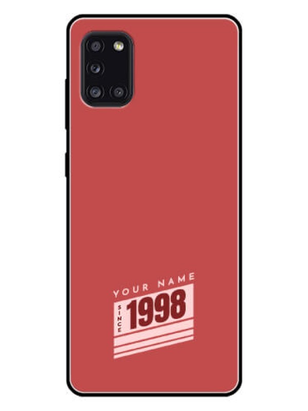 Custom Galaxy A31 Custom Glass Phone Case - Red custom year of birth Design