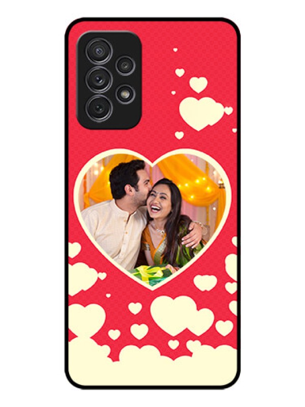 Custom Galaxy A32 Custom Glass Mobile Case - Love Symbols Phone Cover Design