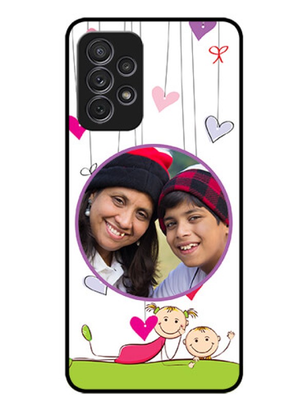 Custom Galaxy A32 Photo Printing on Glass Case - Cute Kids Phone Case Design