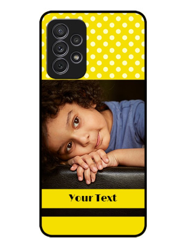 Custom Galaxy A32 Custom Glass Phone Case - Bright Yellow Case Design