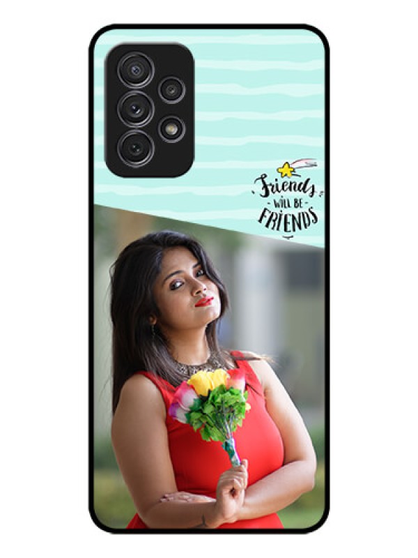 Custom Galaxy A32 Custom Glass Phone Case - Friends Picture Icon Design