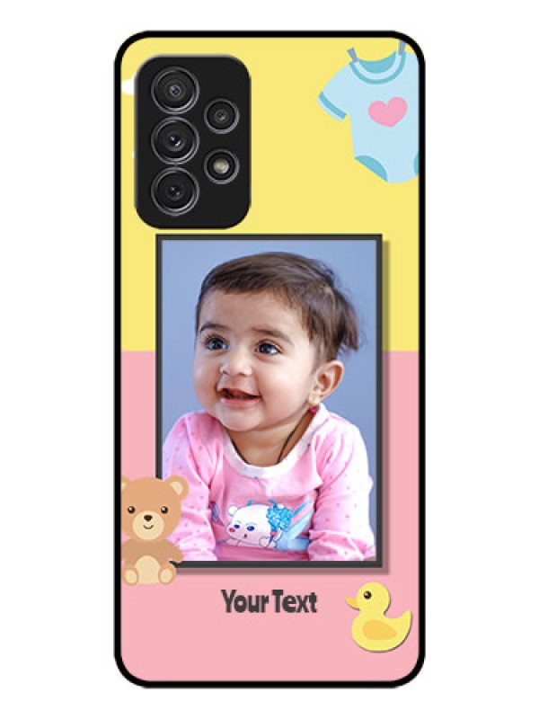 Custom Galaxy A32 Photo Printing on Glass Case - Kids 2 Color Design