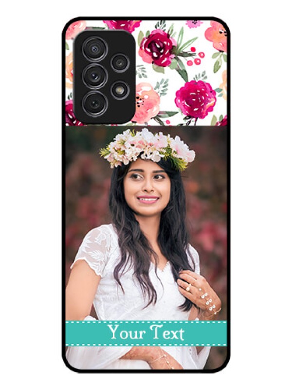 Custom Galaxy A32 Custom Glass Phone Case - Watercolor Floral Design