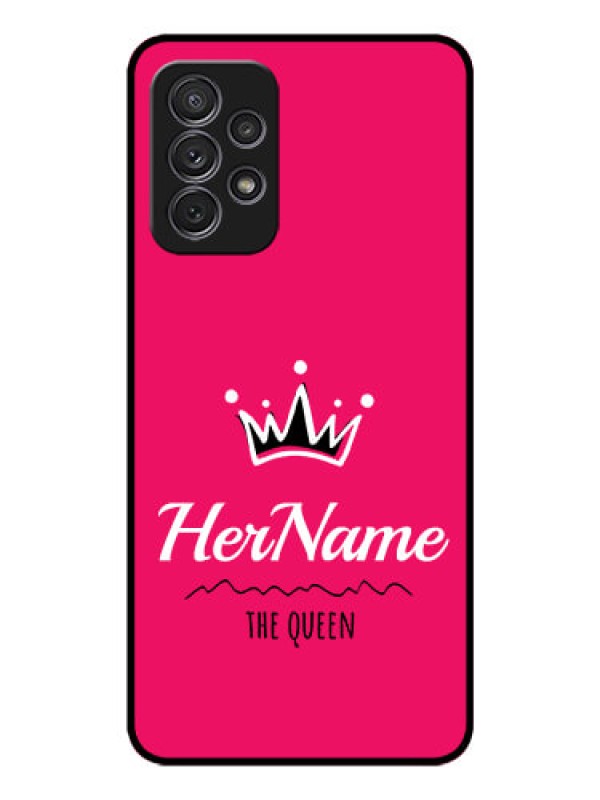 Custom Galaxy A32 Glass Phone Case Queen with Name