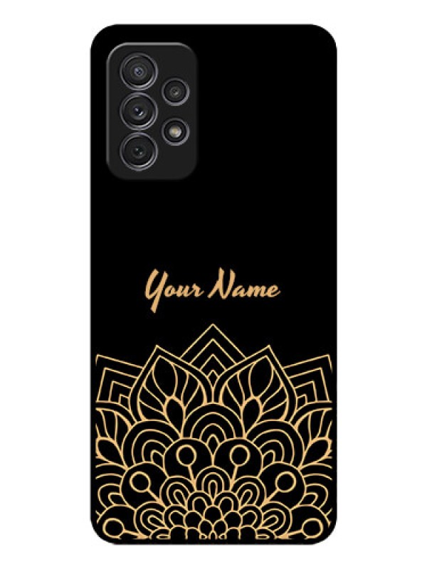 Custom Galaxy A32 Custom Glass Phone Case - Golden mandala Design