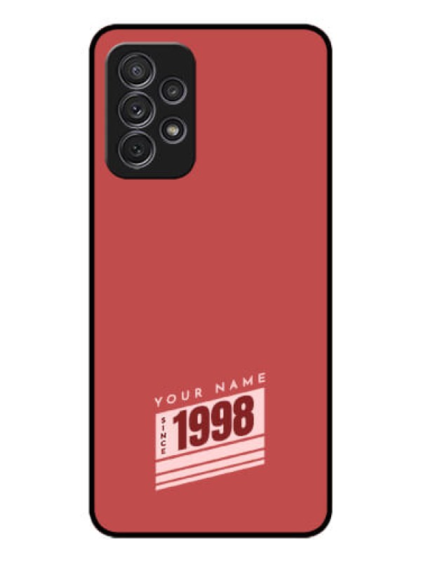 Custom Galaxy A32 Custom Glass Phone Case - Red custom year of birth Design