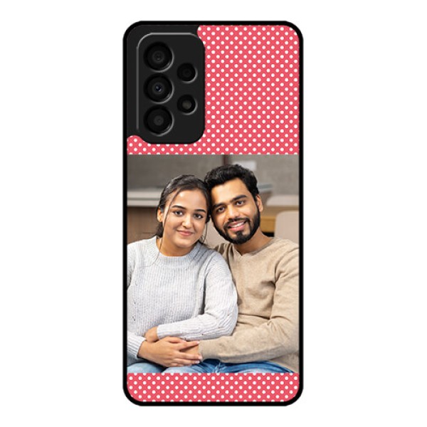 Galaxy A33 5G Custom Glass Phone Case - White Dotted Design