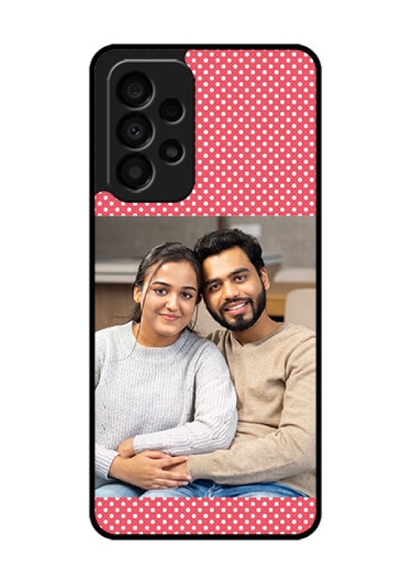 Galaxy A33 5G Custom Glass Phone Case - White Dotted Design