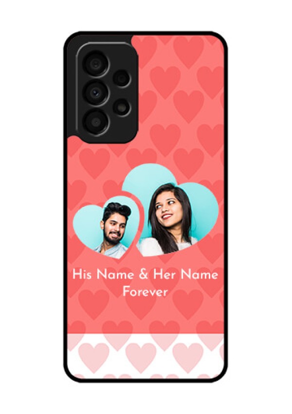 Galaxy A33 5G Personalized Glass Phone Case - Couple Pic Upload Design