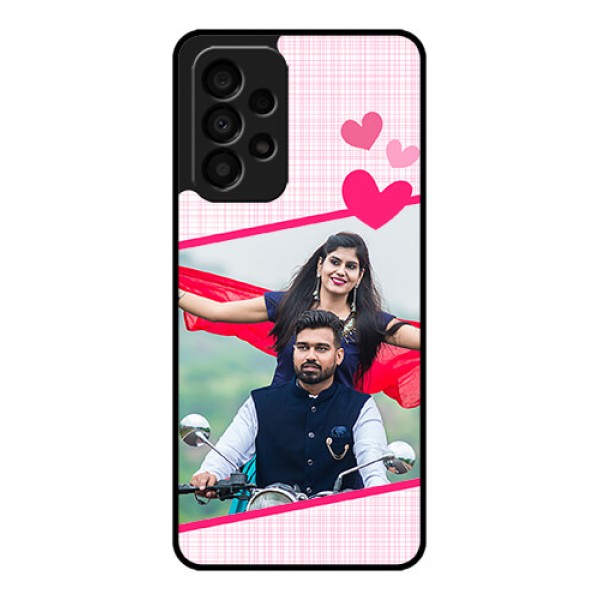 Galaxy A33 5G Custom Glass Phone Case - Love Shape Heart Design
