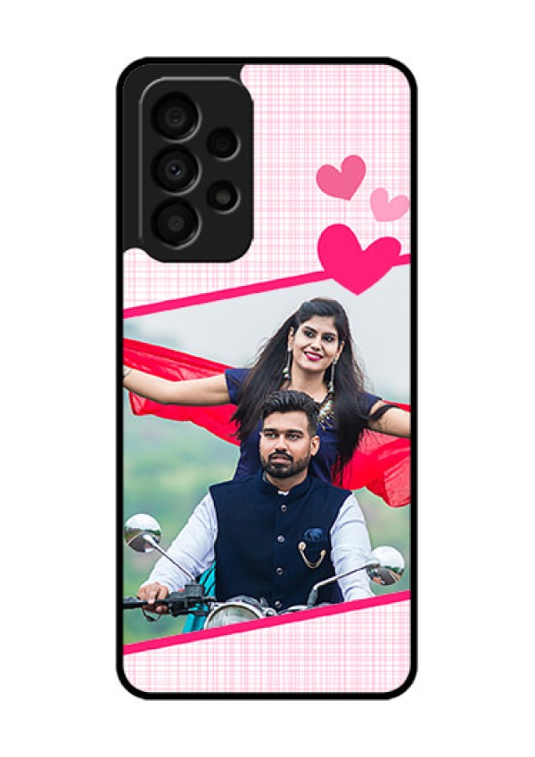 Galaxy A33 5G Custom Glass Phone Case - Love Shape Heart Design