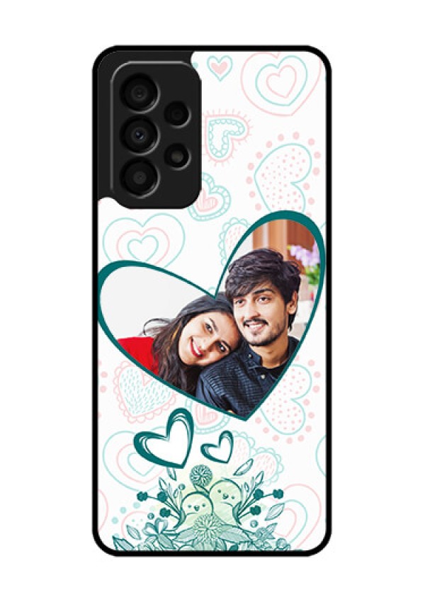 Galaxy A33 5G Photo Printing on Glass Case - Premium Couple Design