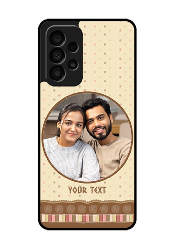 Galaxy A33 5G Custom Glass Mobile Case - Brown Dotted Mobile Case Design