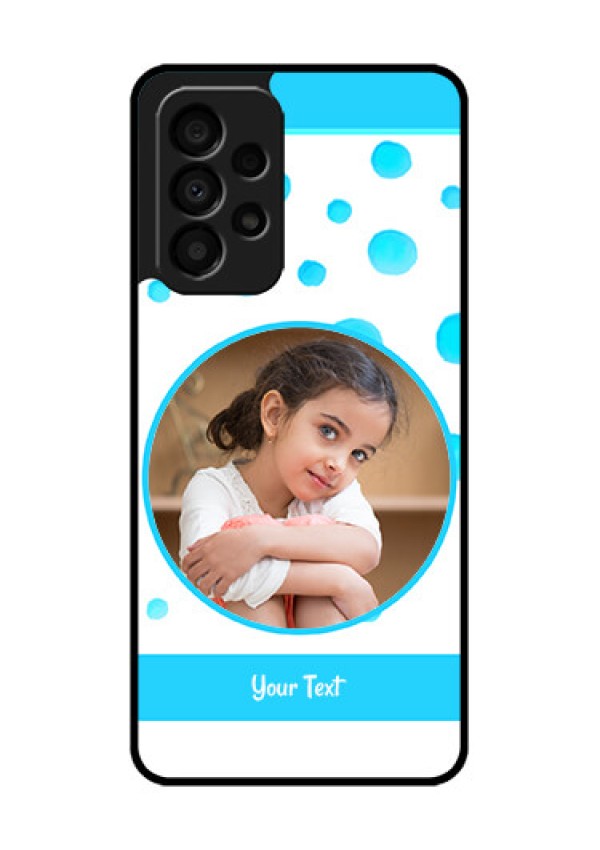 Galaxy A33 5G Photo Printing on Glass Case - Blue Bubbles Pattern Design