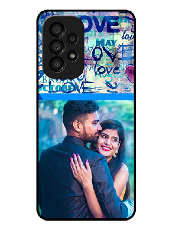 Custom Galaxy A33 5G Custom Glass Mobile Case - Colorful Love Design