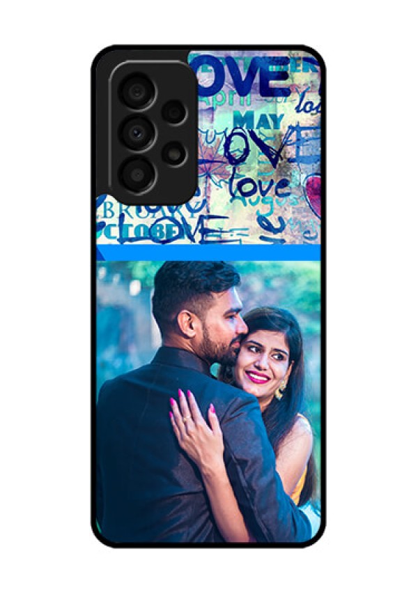 Galaxy A33 5G Custom Glass Mobile Case - Colorful Love Design